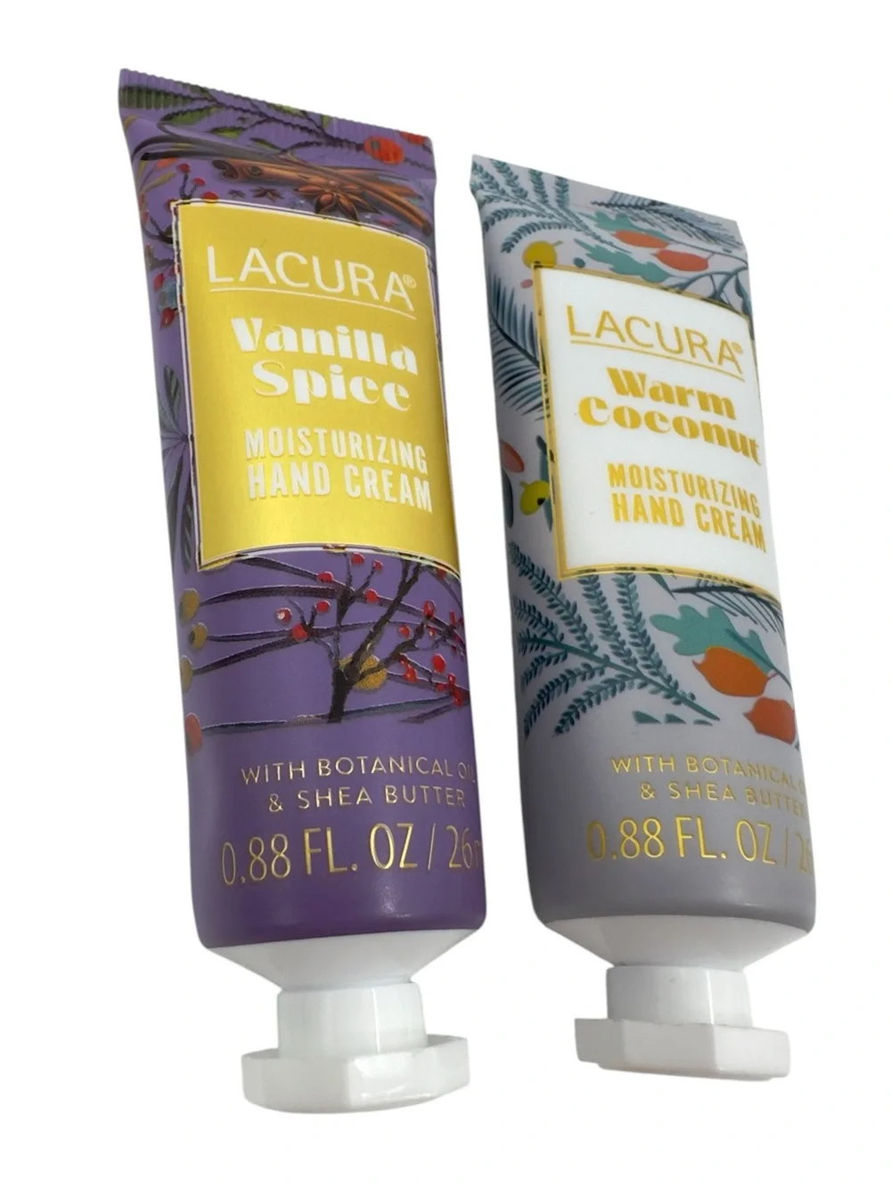 Lacura Moisturizing Hand Cream LOT of 2 Vanilla Spice Warm Coconut 0.88fl oz